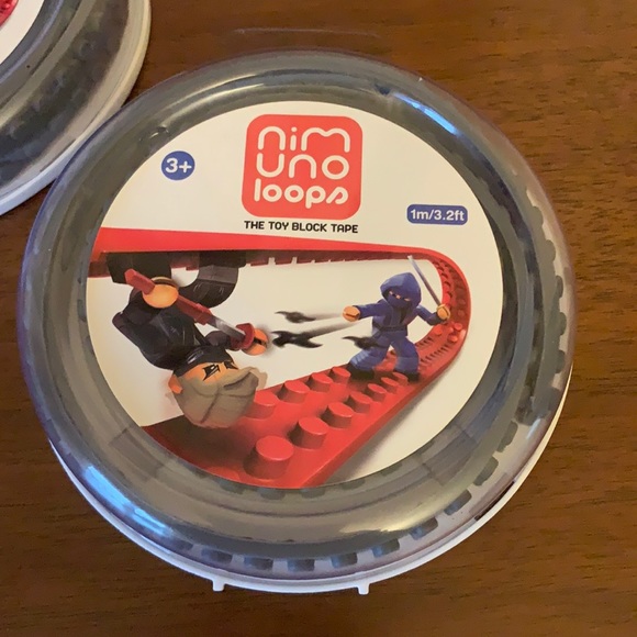 SET OF 2 gray NIMUNO LOOPS toy block tape for leg0s building blocks - Picture 2 of 5